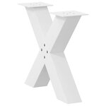 vidaXL Pieds de table basse en forme de X  2 pièces  blanc  50 x (42-43) cm  acier