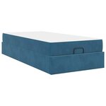 vidaXL Cadre de lit avec matelas avec matelas 2 Pièces Bleu Velours