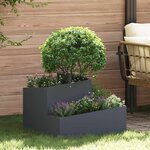 vidaXL Cache-pot de jardin Anthracite 60 x 60 x 50 cm Acier