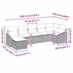 vidaXL Ensemble de canapé de jardin 7 Pièces Gris clair Poly rotin