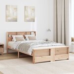 vidaXL Cadre de lit Marron 140 x 190 cm Bois massif en pin