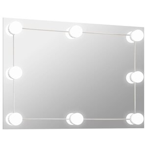 vidaXL Miroir mural avec lampes LED Rectangulaire Verre