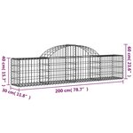 vidaXL Paniers à gabions arqués 25 Pièces 200x30x40/60 cm Fer galvanisé