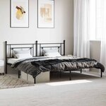 vidaXL Cadre de lit métal sans matelas avec tête de lit noir 193x203cm