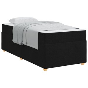 vidaXL Cadre de lit avec matelas Noir 90 x 200 cm tissu