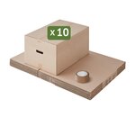 Pack and Move - Lot 10 cartons déménagement seconde main - 57 x 39 x 34 cm - Cartons réemployés - Seconde vie - 1 adhésif offert