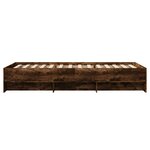 vidaXL Cadre de lit sans matelas chêne fumé 100x200 cm bois ingénierie