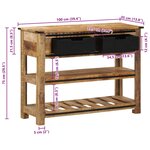 vidaXL Table console 100x35x75 cm bois de manguier massif