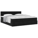 VidaXL Cadre de lit ottoman avec matelas noir 180x200 cm velours