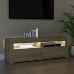 vidaXL Meuble TV avec lumières LED chêne sonoma 120x35x40 cm