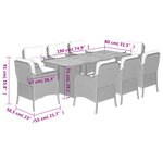 vidaXL Ensemble à manger de jardin 9Pièces coussins noir résine tressée