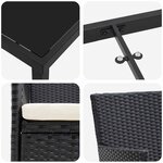 vidaXL Ensemble de salle à manger pour jardin 7 pc Noir polyrotin