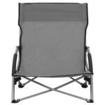 vidaXL Chaises de plage pliables lot de 2 Gris Tissu