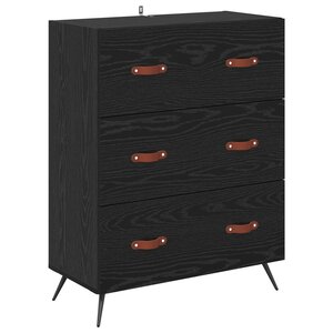 vidaXL Commode Chêne Noir 69 5 x 34 x 90 cm Bois d’ingénierie