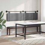 vidaXL Tête de lit suspendue Gris foncé Tissu