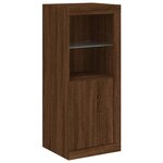 vidaXL Buffets avec lumières LED 3 Pièces chêne brun bois d'ingénierie