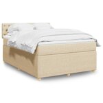 vidaXL Sommier à lattes de lit avec matelas Crème 160x200 cm Tissu