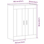 vidaXL Armoire murale vieux bois 69 5x34x90 cm