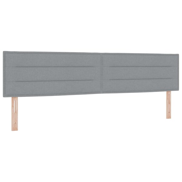 vidaXL Tête de lit LED avec bandes LED Gris clair 200 cm tissu