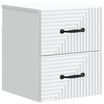 vidaXL Cabinet de chevet mural avec tiroir Blanc 34 5 x 33 x 40 cm