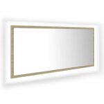 Miroir led de salle de bain 100 x 8 5 x 37cm acrylique chêne sonoma 02_0006960