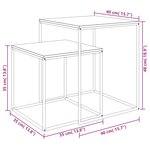 vidaXL Ensemble de table basse 2 Pièces Bois d'ingénierie et métal