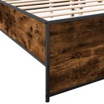vidaXL Cadre de lit chêne fumé 180x200 cm bois d'ingénierie et métal