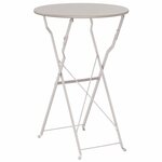 vidaXL Table de bistrot pliante beige Ø50 x 71 cm en acier recouvert de poudre