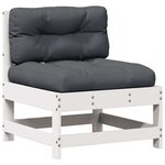 vidaXL Salon de jardin avec coussins 6 Pièces blanc bois de pin massif