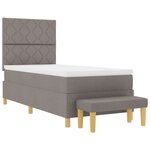vidaXL Lit à ressorts avec matelas et banc taupe 90x200 cm tissu