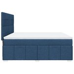 vidaXL Sommier à lattes de lit avec matelas Bleu 180x200 cm Tissu
