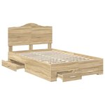vidaXL Cadre de lit Chêne Sonoma 135 x 190 cm Bois d'ingénierie