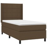 vidaXL Sommier à lattes de lit matelas et LED Marron foncé 100x200 cm