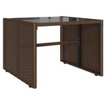 vidaXL Salon de jardin 4 Pièces avec coussins marron résine tressée