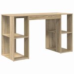 vidaXL Bureau Chêne Sonoma 130 x 50.5 x 75 cm Bois d'ingénierie