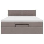 vidaXL Lit ottoman avec matelas taupe 140x190 cm tissu
