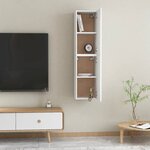 vidaXL Meubles TV 2 Pièces Blanc 30 5x30x60 cm Bois d’ingénierie