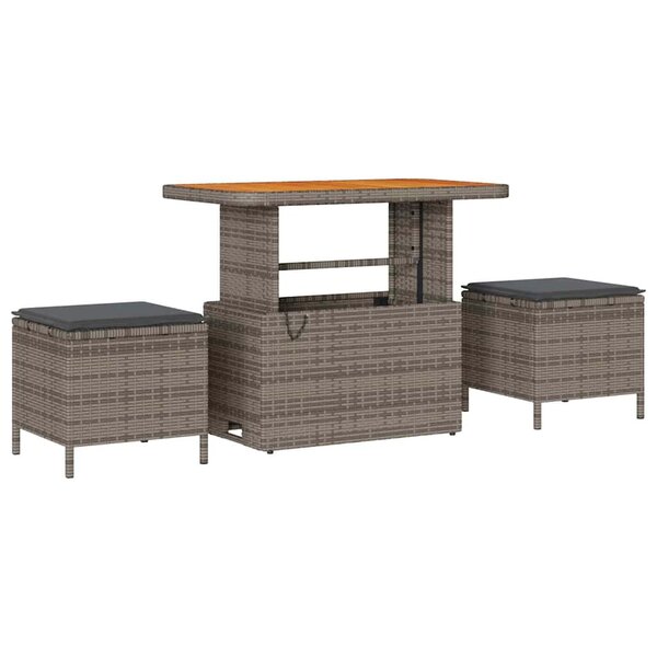 vidaXL Ensemble de canapé de jardin 9 Pièces Gris 90 x 55 x 71 cm