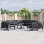 vidaXL Ensemble de canapé de jardin 13 Pièces Anthracite Acier