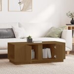 vidaXL Table basse Marron miel 110x50x40 cm Bois massif de pin