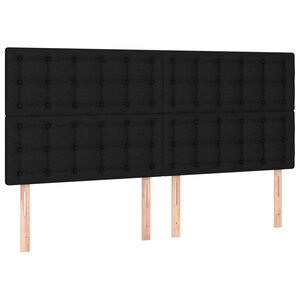 vidaXL Têtes de lit 4 Pièces Noir 100x5x78/88 cm Tissu