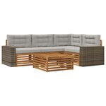 vidaXL Ensemble de canapés d'extérieur 5 pc Naturel et gris clair