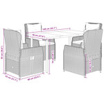 vidaXL Ensemble à manger de jardin avec coussins 5Pièces Beige poly rotin