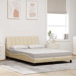 vidaXL Cadre de lit sans matelas Hanko crème 140x200 cm tissu