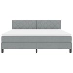 vidaXL Lit à ressorts avec matelas Gris clair 180 x 200 cm tissu