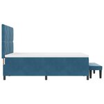 vidaXL Lit à ressorts avec matelas Bleu foncé 140 x 190 cm Velours