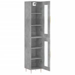 vidaXL Buffet haut Gris béton 34 5x34x180 cm Bois d'ingénierie