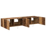 Mobilier TV vidaXL avec lumières LED 2 Pièces Bois ancien 80x35x31 cm