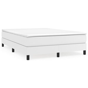 vidaXL Sommier à lattes de lit avec matelas Blanc 140x200cm Similicuir