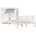 vidaXL Lit bibliothèque sans matelas blanc 135x190 cm bois pin massif